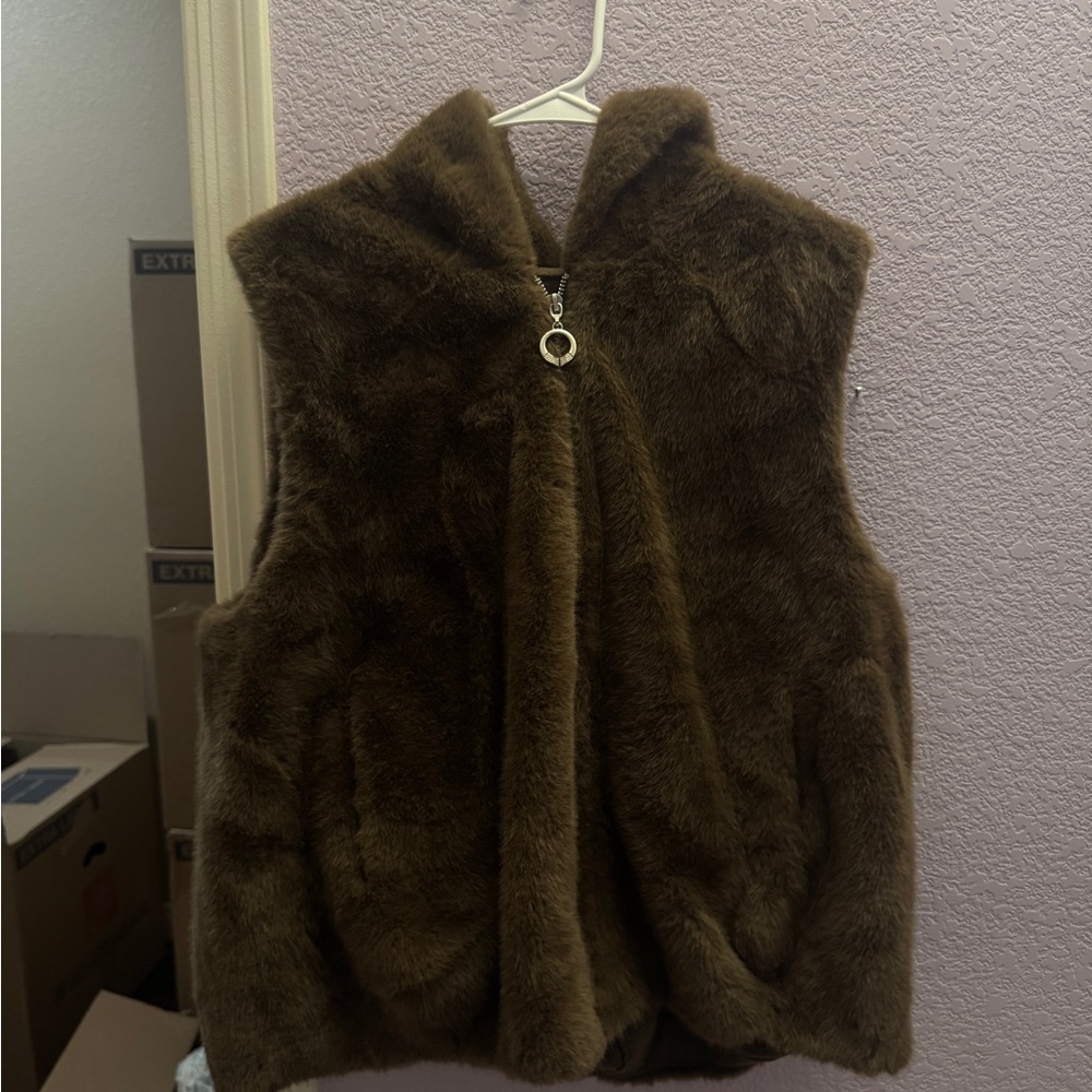 Brown Faux Fur Vest
